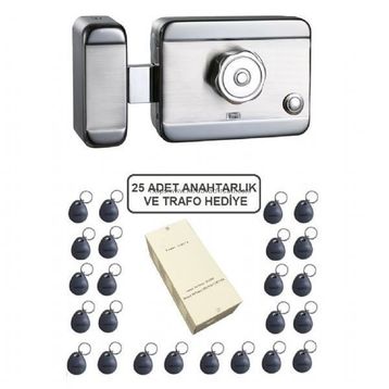 Marelli Smart Motorlu Otomat Sessiz-Güvenli Elektrikli Trajlı Apartman Kapı Kilidi + Kartlı Sistemi + Trafosu + 25 Çip