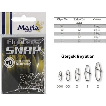 Maria Fighter 12 Adet Snap Maket Balık Klipsi
