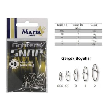 Maria Fighter 12 Adet Snap Maket Balık Klipsi