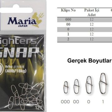 Maria Fighter 12 Adet Snap Maket Balık Klipsi