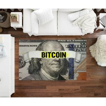 Markapia Dijital Baskılı Bitcoin Desenli Halı