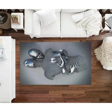 Markapia Dijital Baskılı Metal Heykel Çift Desenli Halı