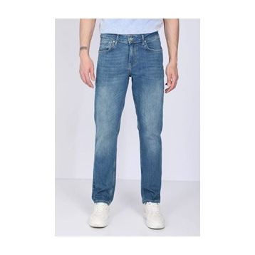 Markapia Erkek Açık Mavi Düz Kesim Jean Pantolon