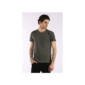 Markapia Erkek Antrasit Basic Bisiklet Yaka T-shirt