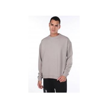 Markapia Oversize Bej Erkek Bisiklet Yaka Sweatshirt