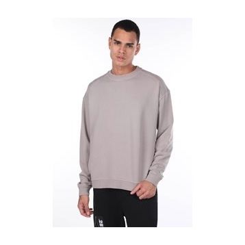 Markapia Oversize Bej Erkek Bisiklet Yaka Sweatshirt