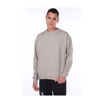 Markapia Oversize Bej Erkek Bisiklet Yaka Sweatshirt