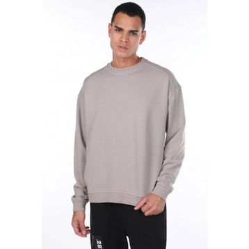 Markapia Oversize Bej Erkek Bisiklet Yaka Sweatshirt
