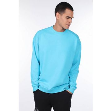 Markapia Oversize Mavi Erkek Bisiklet Yaka Sweatshirt