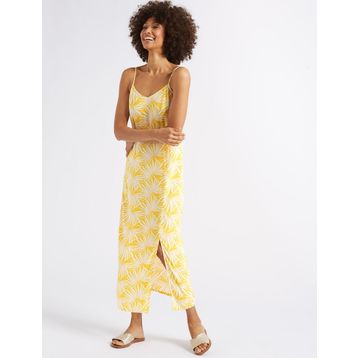 Marks & Spencer Beyaz Desenli Midi Bayan Elbise