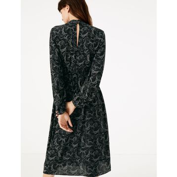 Marks & Spencer Beyaz Desenli Midi Bayan Elbise