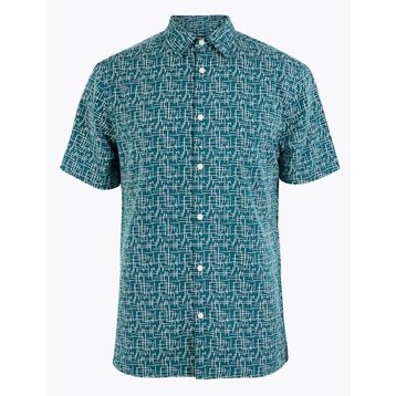 Marks & Spencer Geometrik Desenli Relaxed Fit Gömlek