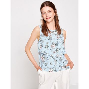 Marks & Spencer Lacivert Çiçek Desenli Bayan Bluz