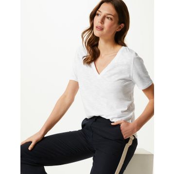 Marks & Spencer Pamuklu V Yaka T-Shirt