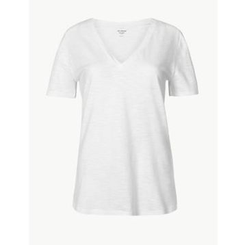Marks & Spencer Pamuklu V Yaka T-Shirt