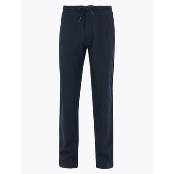 Marks & Spencer Siyah Bayan Keten Regular Fit Pantolon