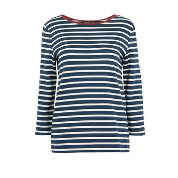 Marks & Spencer Siyah Çizgili Regular Fit Bayan T-shirt