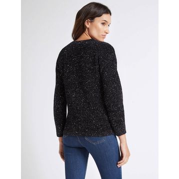 Marks & Spencer Siyah Yuvarlak Yaka Bayan Kazak