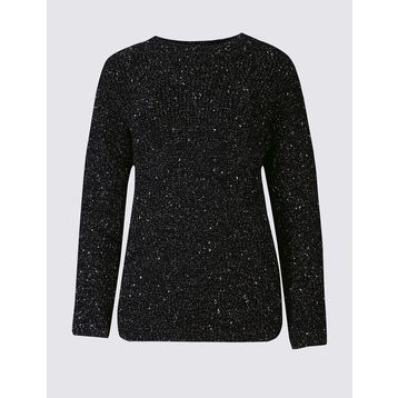 Marks & Spencer Siyah Yuvarlak Yaka Bayan Kazak
