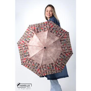Marlux M21MAR608R01 Desenli 8 Telli Manuel Rüzgara Dayanıklı Şemsiye