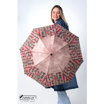 Marlux M21MAR608R01 Desenli 8 Telli Manuel Rüzgara Dayanıklı Şemsiye