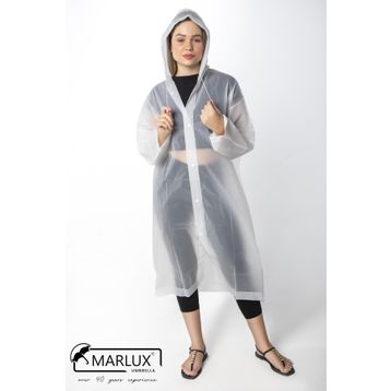 Marlux M21MRC881R02 Beyaz Kapüşonlu Çıtçıtlı Eva Yağmurluk
