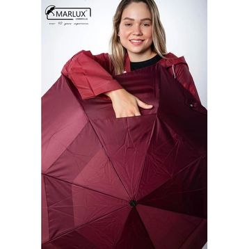 Marlux MPR2001 Bordo 8 Telli Tam Otomatik Rüzgara Dayanıklı Yapı Kılıflı Kadın Şemsiye