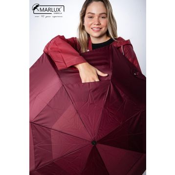 Marlux MPR2001 Bordo 8 Telli Tam Otomatik Rüzgara Dayanıklı Yapı Kılıflı Kadın Şemsiye