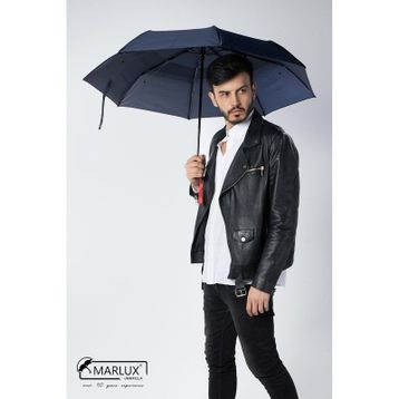 Marlux MPR2001 Lacivert 8 Telli Tam Otomatik Rüzgara Dayanıklı Yapı Kılıflı Kadın Şemsiye