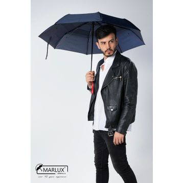 Marlux MPR2001 Lacivert 8 Telli Tam Otomatik Rüzgara Dayanıklı Yapı Kılıflı Kadın Şemsiye