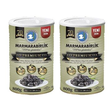 Marmara Birlik 800 gr Premium 2XL Doğal Salamura Siyah Zeytin
