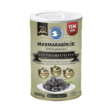 Marmara Birlik 800 gr Premium 2XL Doğal Salamura Siyah Zeytin