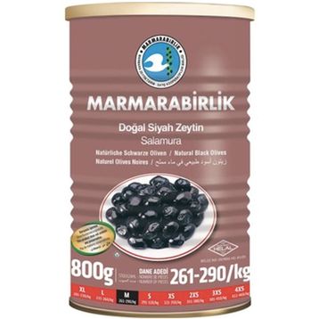 Marmara Birlik Süper Teneke (M) 800 Gr Siyah Zeytin