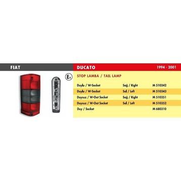 Mars 1994 2001 Duysuz Sol Ducato Boxer Jumper Stop Lambası