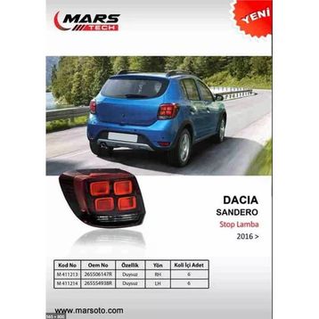 Mars 411214 2016 Ledli Sandero Sol Arka Stop Lambası