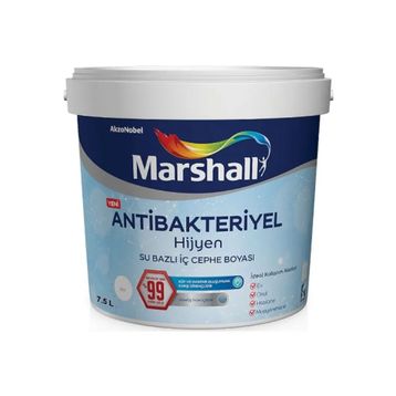 Marshall Antibakteriyel Hijyen Kırık İnci 7.5 lt Silinebilir İç Cephe Boyası
