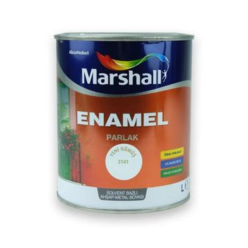 Marshall Enamel Parlak 3041 Gümüş 0.75 lt Solvent Bazlı Ahşap Metal Boyası