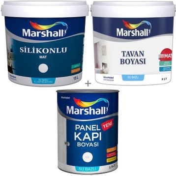 Marshall Fit Fıstık 20 kg Silikonlu İpek Mat Silinebilir İç Cephe Boyası