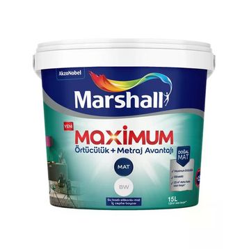 Marshall Maximum Mat Silikonlu Silinebilir 7.5 lt İç Cephe Boyası