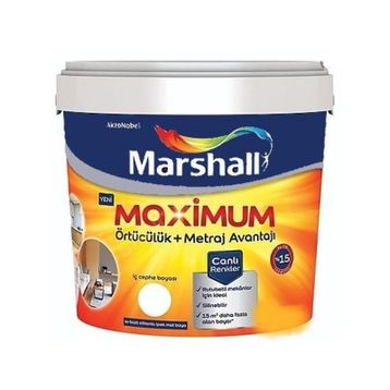 Marshall Mentol 7.5 lt Silikonlu Mat Su Bazlı İç Cephe Boyası