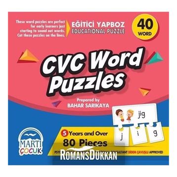 Martı Çocuk CVC Word Puzzles 80 Parça Eğitici Yapboz