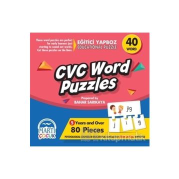 Martı Çocuk CVC Word Puzzles 80 Parça Eğitici Yapboz