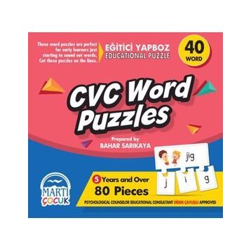 Martı Çocuk CVC Word Puzzles 80 Parça Eğitici Yapboz