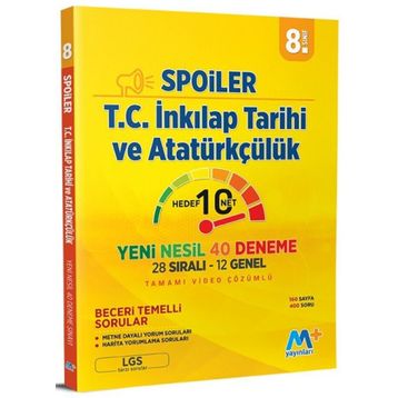 Martı Yayınları 8. Sınıf LGS T.C. İnkılap Tarihi Ve Atatürkçülük Spoiler Denemeleri