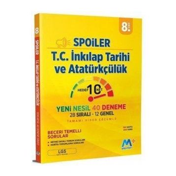 Martı Yayınları 8. Sınıf LGS T.C. İnkılap Tarihi Ve Atatürkçülük Spoiler Denemeleri