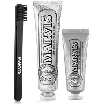 Marvis Smokers Whitening Mint 3'lü 85 ml + 25 ml Diş Macunu +Orta Sert Diş Fırçası