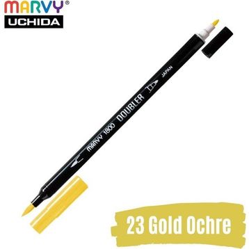 Marvy 1800-23 Altın Sarısı Çift Uçlu Brush Pen Fırça Kalem