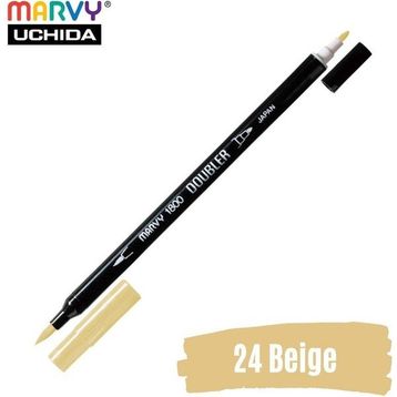 Marvy 1800-24 Bej Çift Uçlu Brush Pen Fırça Kalem