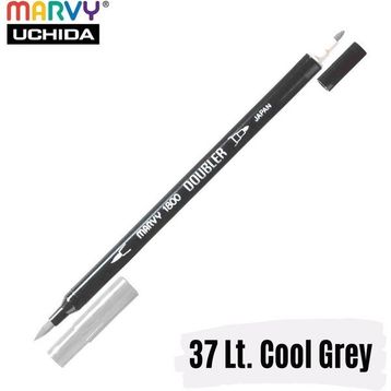 Marvy 1800-37 Açık Gri Çift Uçlu Brush Pen Fırça Kalem