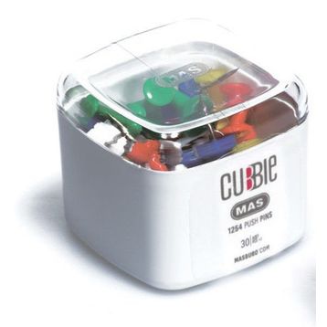 Mas 1254 Cubbie Renkli Harita Çivisi 30'lu Kutu İğne
